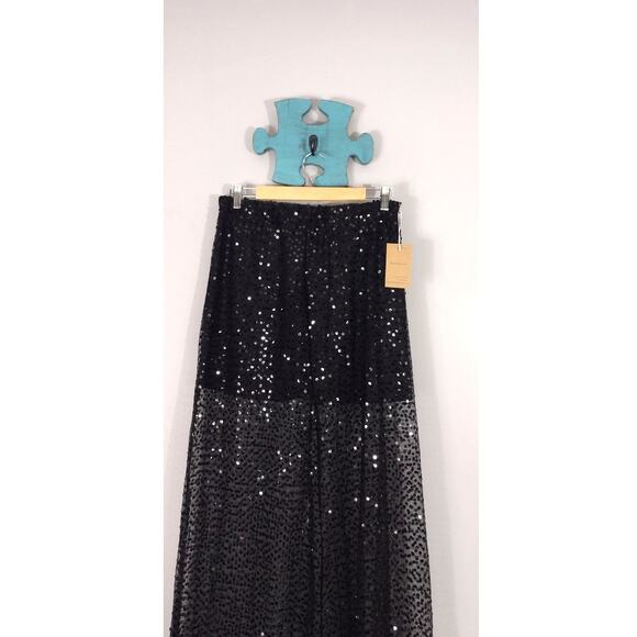 SOOLINEN Black Sequin Long Tulle Skirt – NWT, Elegant & Eye-Catching - Picture 4 of 13